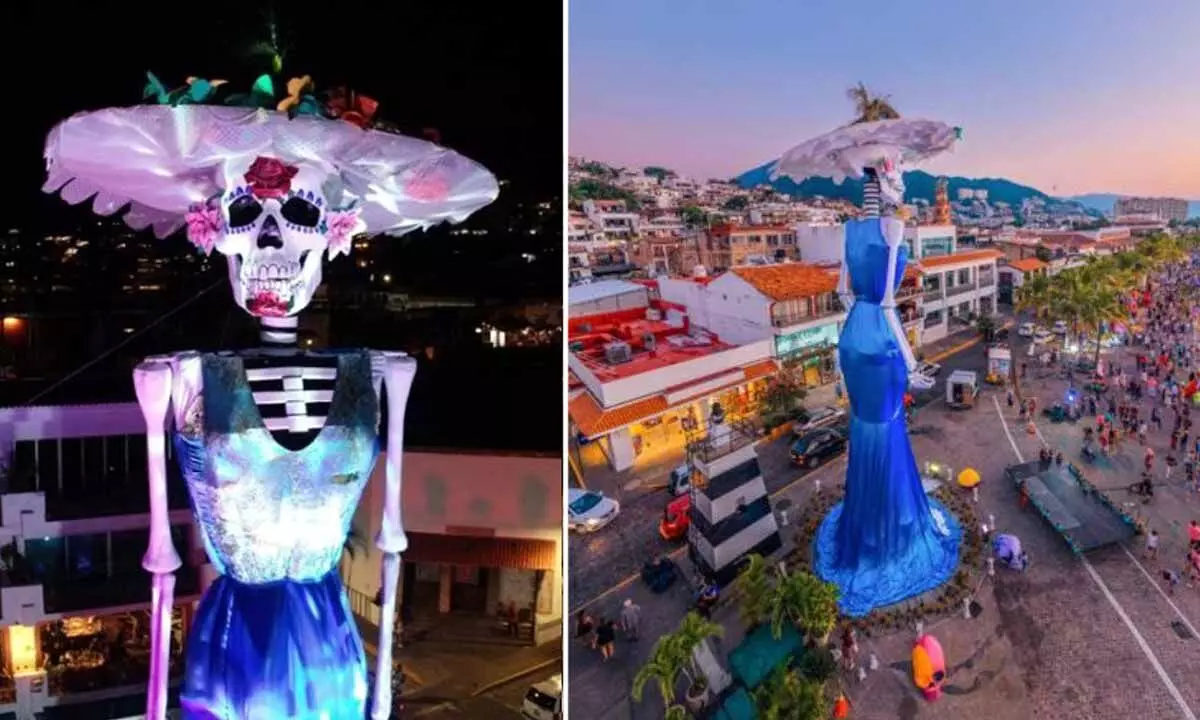 Giant Calavera Catrina In Mexico Set New Guinness World Title As Worlds Tallest Catrina