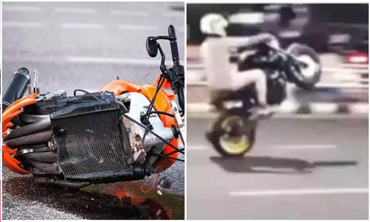 Andhra Pradesh: Young mans bike stunt goes wrong, dies after 15 days in Vuyyuru