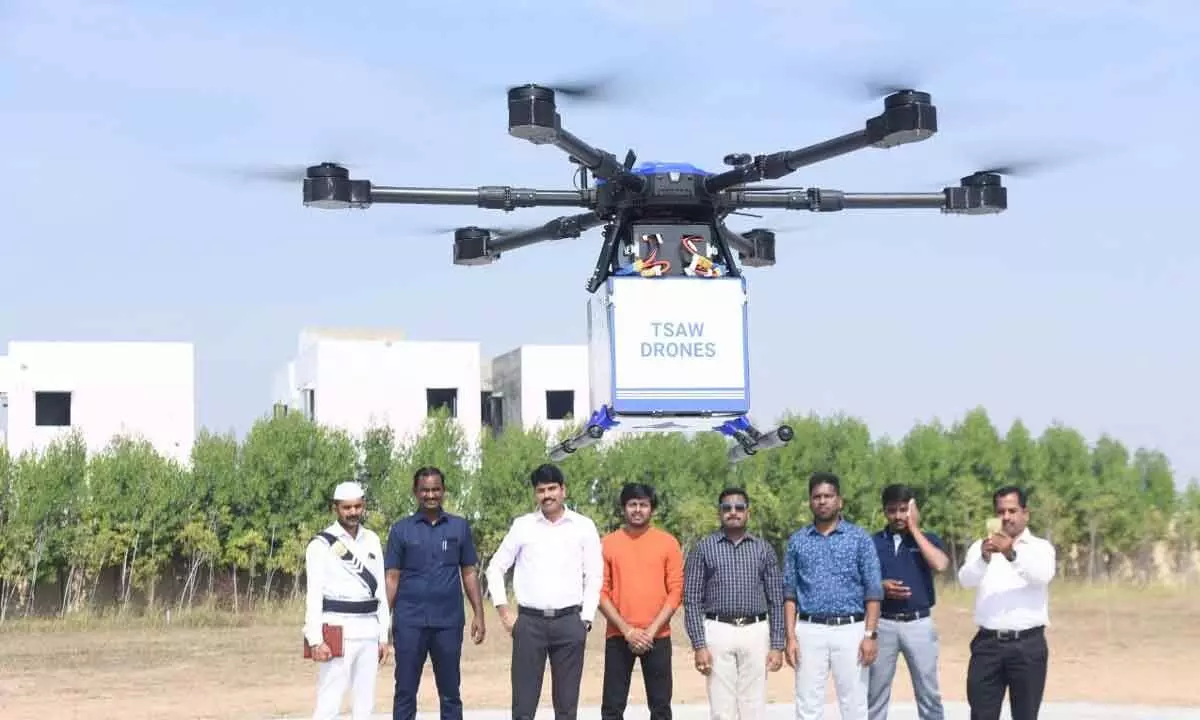 Medicine delivery services by drone initiated in Nizamabad