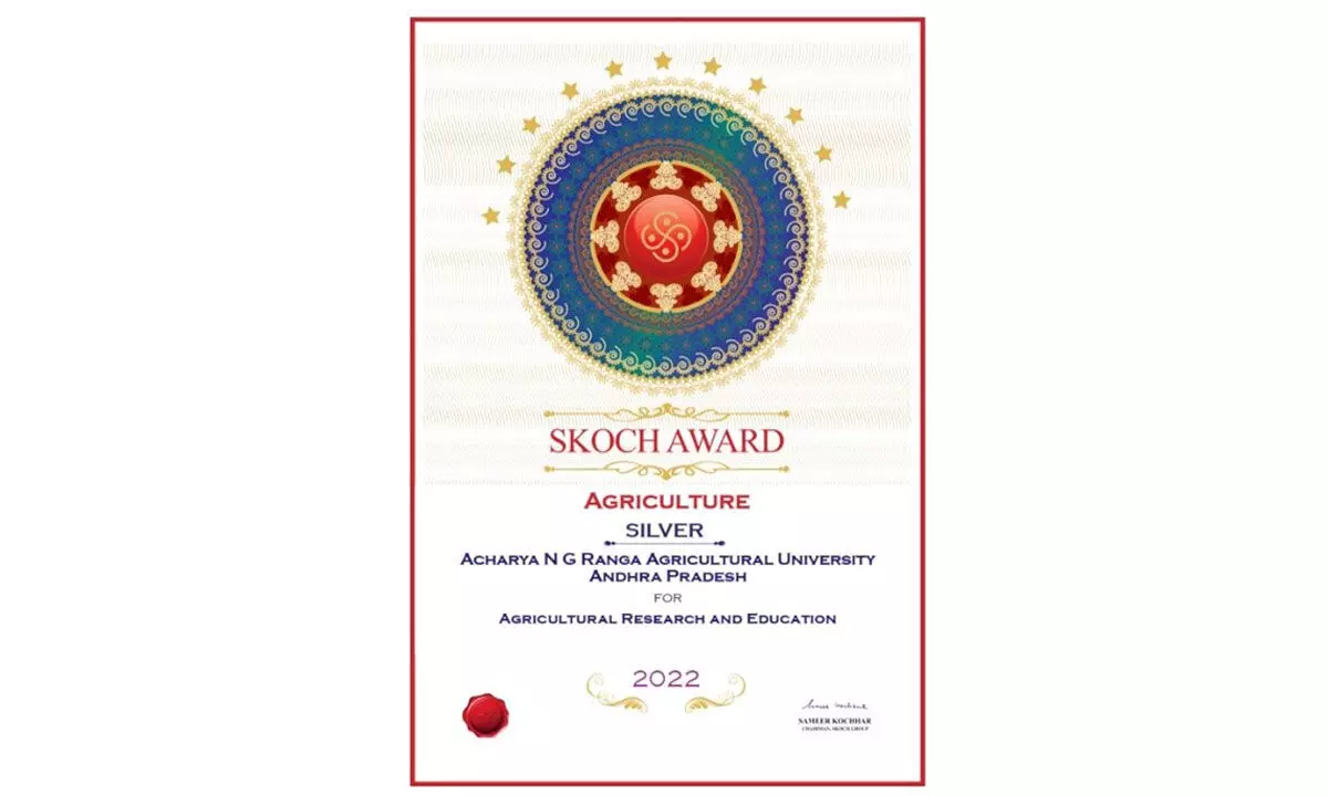 The Skoch Silver Award - 2022 bagged by ANGRAU