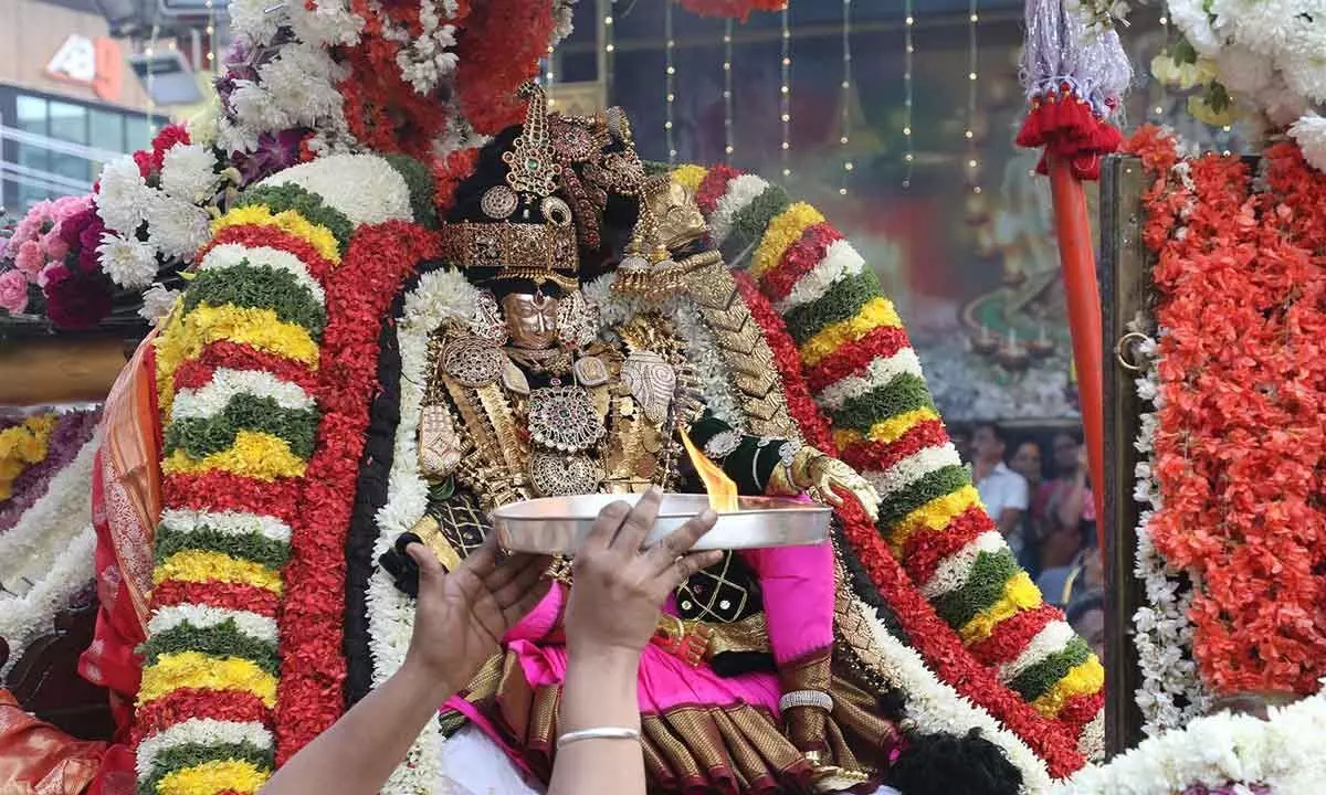 Goddess Sri Padmavathi Devi blesses Her devotees in Mohini Avataram on Thursday