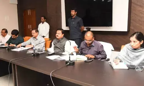 District Collector K Venkataramana Reddy reviewing the arrangements for Union Minister Nitin Gadkaris visit to Tirupati on Thursday