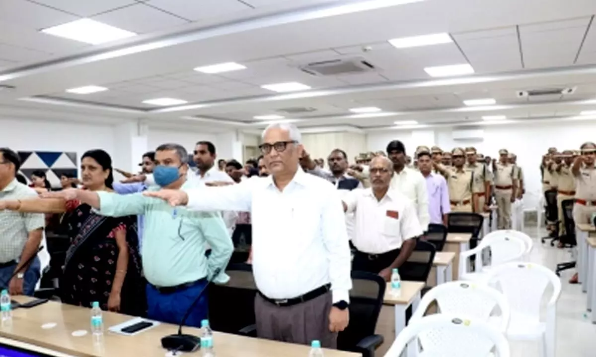 Telangana secretariat employees take Constitution Day pledge