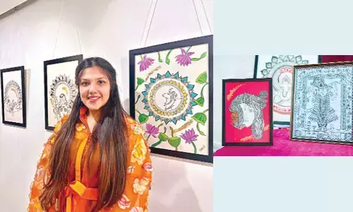 Navya Agarwal with her work