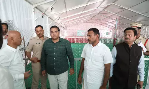 TTD EO A V Dharma Reddy inspecting the arrangements for Panchami Theertham to be conducted on Monday, in Tiruchanur on Sunday