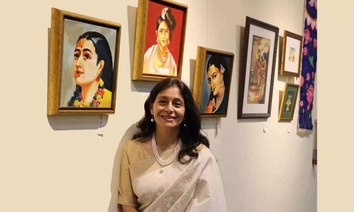 Cross-media artist exhibits her artwork at Chitrakala Parishath