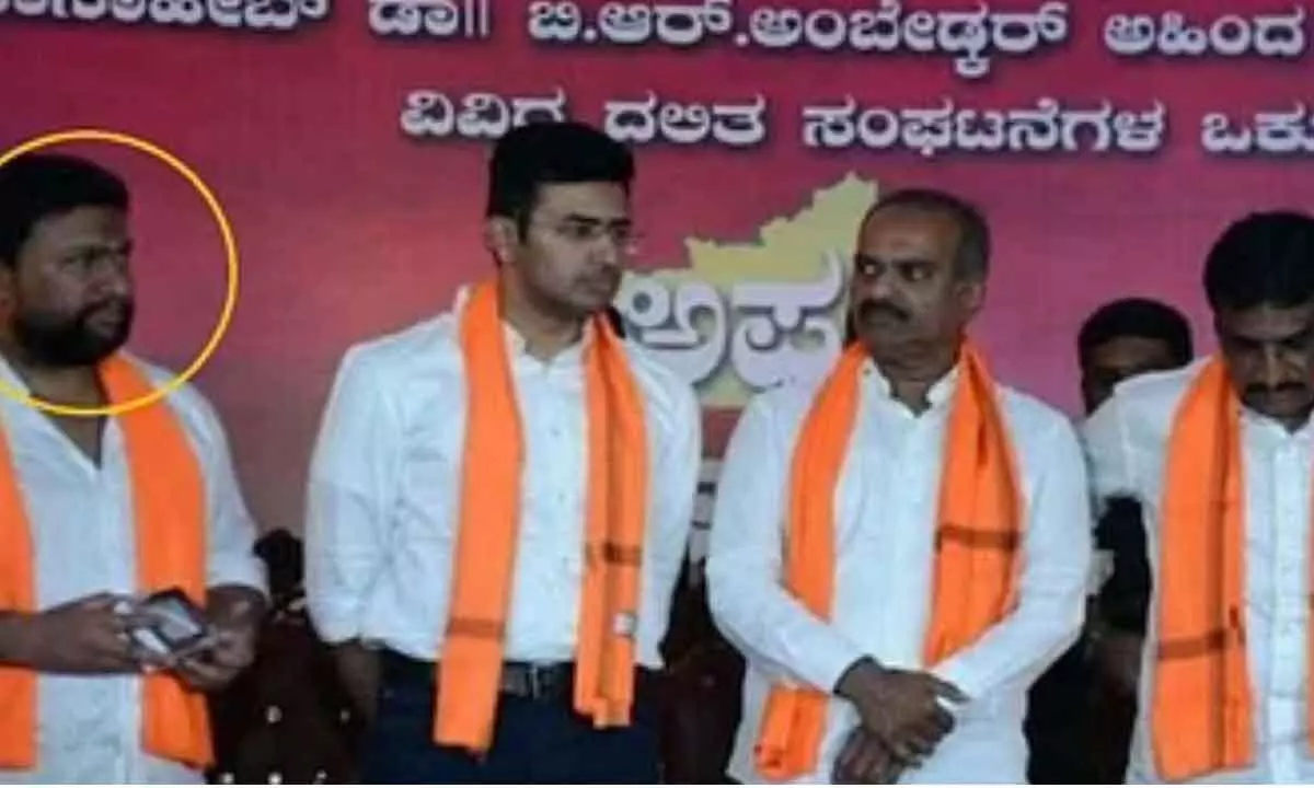 BJP leaders seen sharing stage with rowdy sheeter Silent Sunil