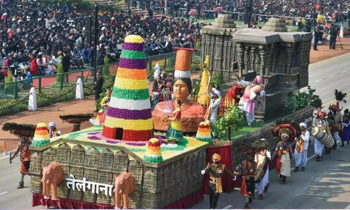 Telanganas state tableau at Republic Day parade (File Pic)
