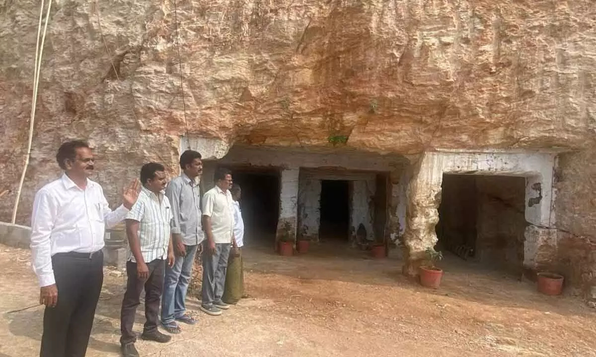 File photo of the 1st century cave at Mustabad village in Gannavaram mandal