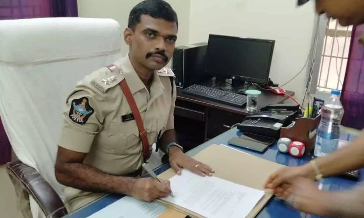 RSASTF new SP K Chakravarthy was seen taking charge in the Task Force office, Tirupati on Friday