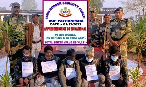 BSF arrests 5 Bangladeshi infiltrators in Bengal