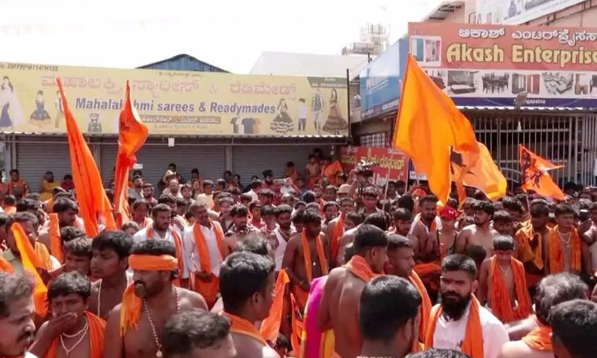 Thousands of Hindu workers hold Hanuma Sankeerthana yatra