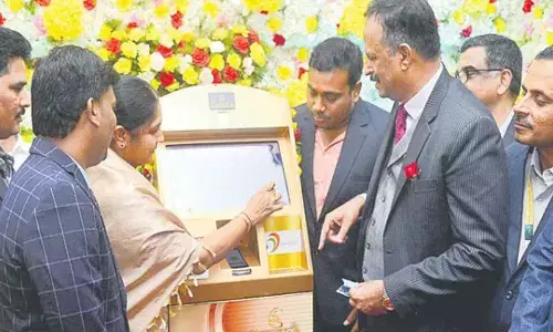 Telangana women commission chairperson Sunitha Lakshmareddy inaugurated the gold ATM centre