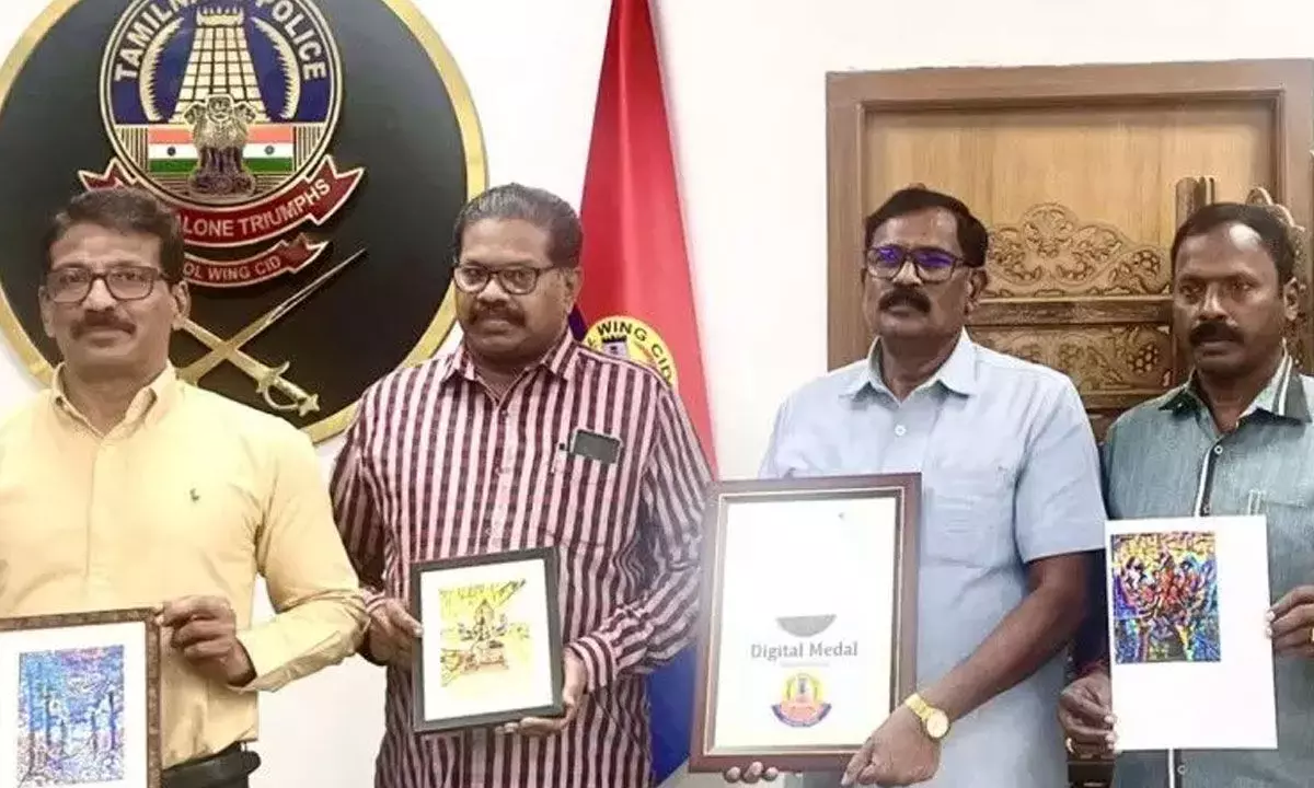 Idol Wing Of Tamil Nadu Police Awarded Digital Medals To Top Team Members