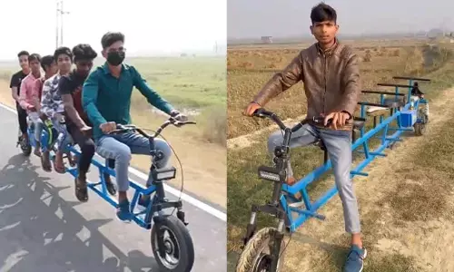Youth makes 6-seater electric bicycle
