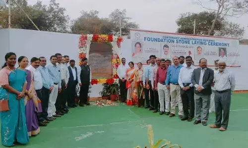 Education Minister Sabitha Indra Reddy lays stone for new OU administrative building