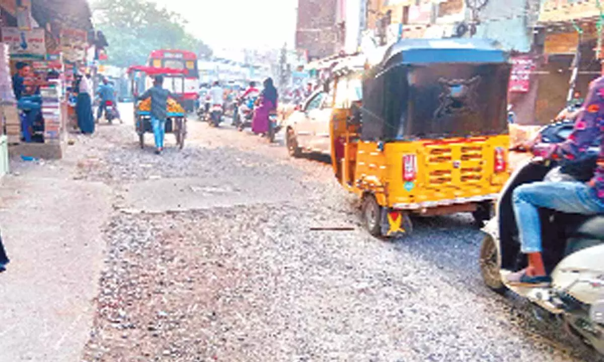 Bumpy roads near Charminar continue to torment tourists