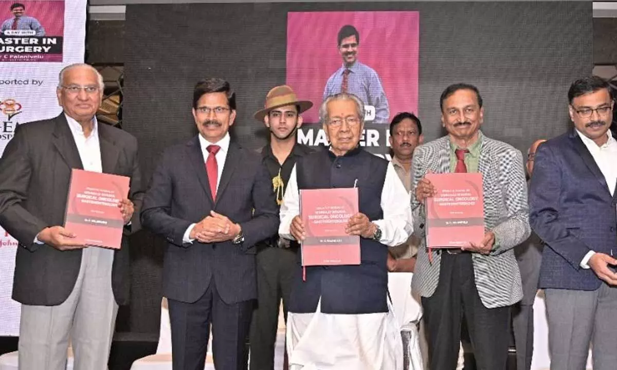 Governor Biswabhusan Harichandan releasing a book on Minimally Invasive Cancer Surgery at Raj Bhavan in Vijayawada on Sunday