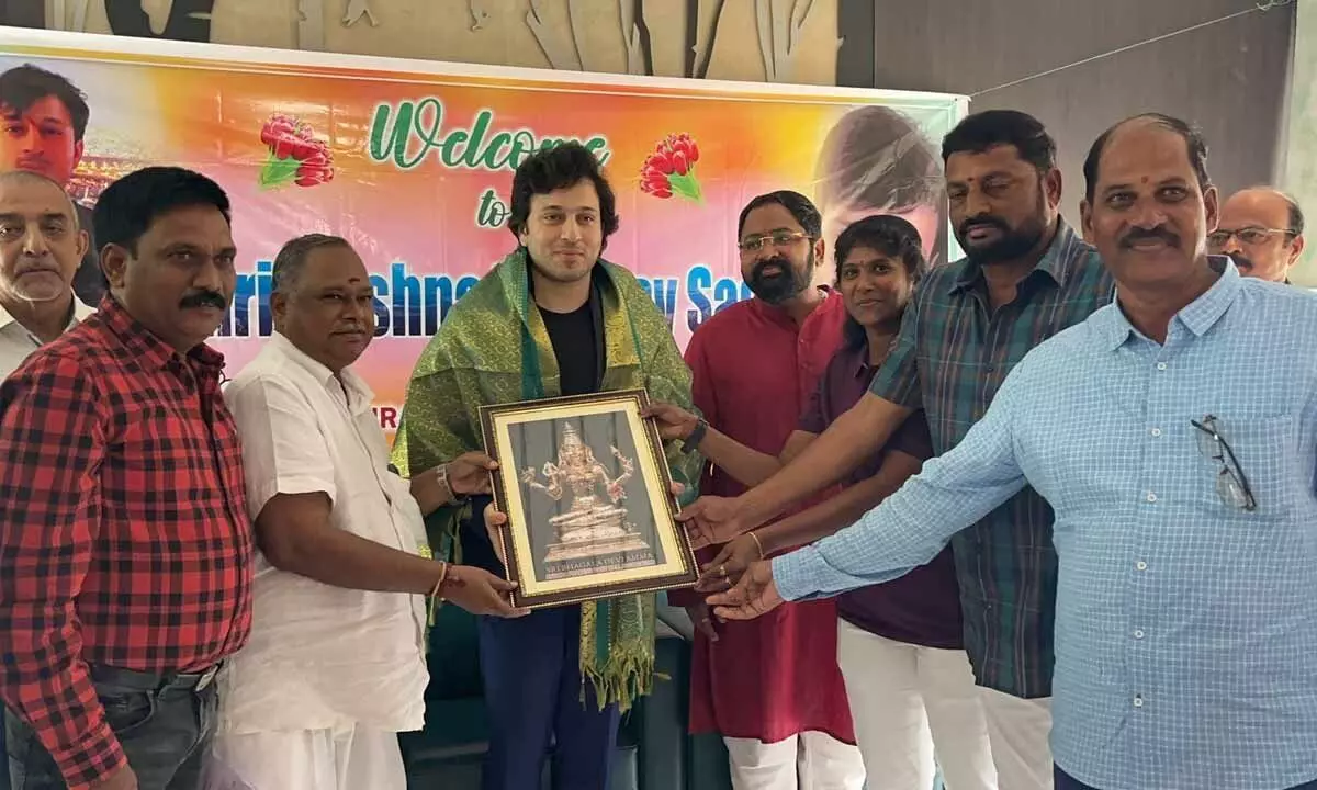 AP Baseball Association and Baseball Federation of India representatives felicitating Andhra Pradesh Baseball Association chairman  Sagi Krishna Vaibhav at a programme  in Vijayawada on Sunday