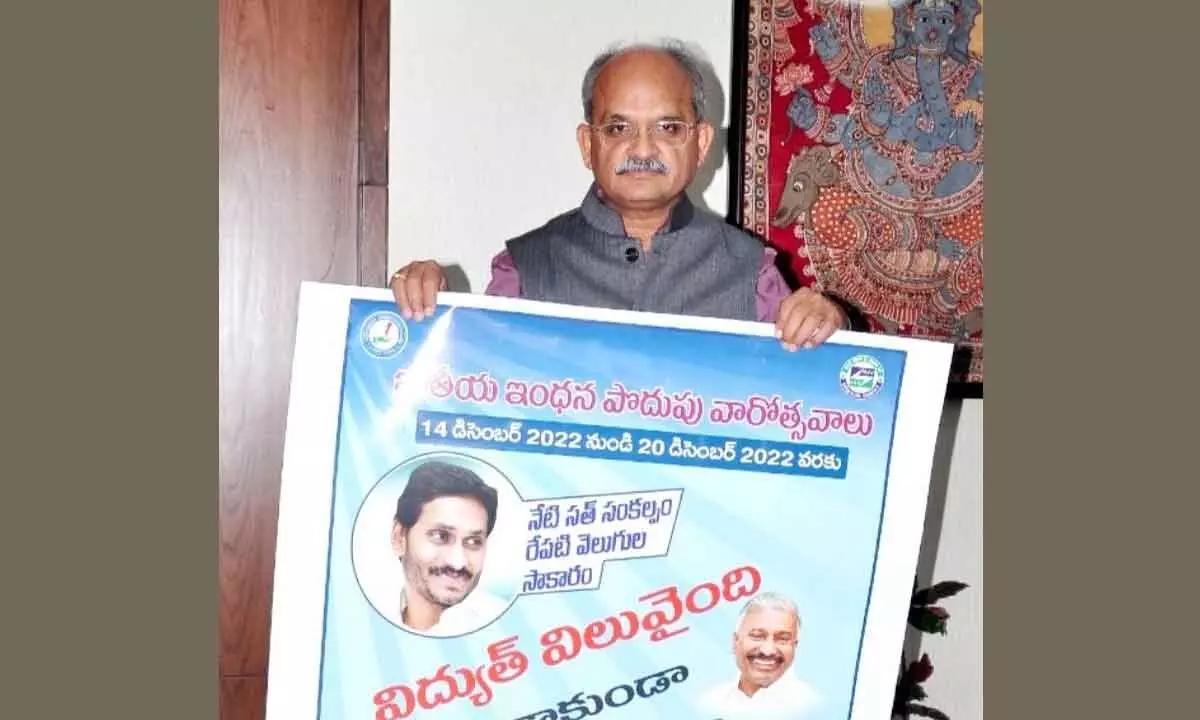 Chief secretary  K S Jawahar Reddy releases on Monday a poster on energy conservation week from December  14 to 20 at the Secretariat