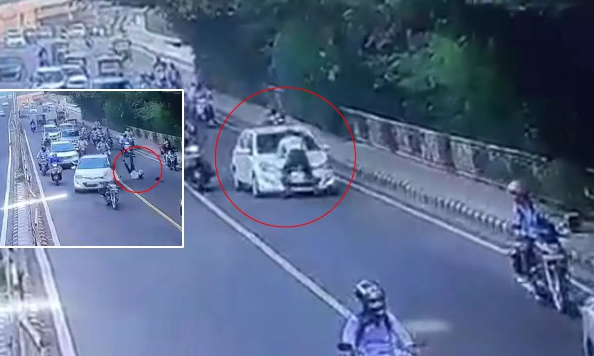 Traffic cop dragged on cars bonnet in Indore