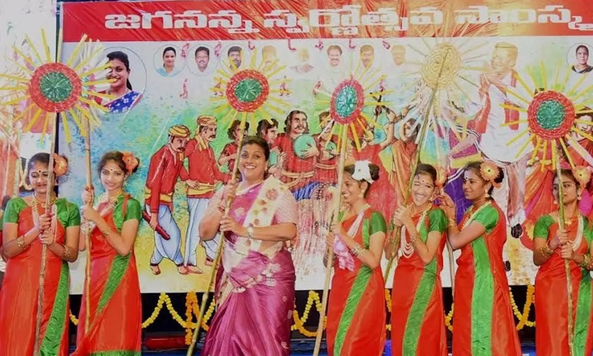 Tourism Minister RK Roja dancing along with participants at