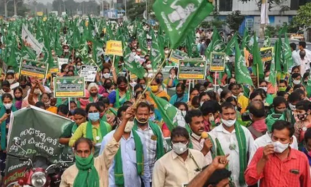 Amaravati farmers in a protest march (file picture)