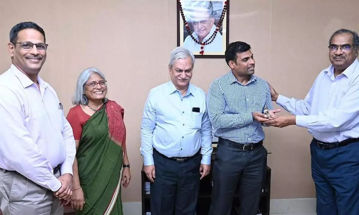 Vice Chancellor of GITAM Dayananda with Associate Professor at the Russell School of Chemical Engineering and Associate Director of Tulsa University Paraffin Deposition Projects Dr Nagu Daraboina in Visakhapatnam on Wednesday