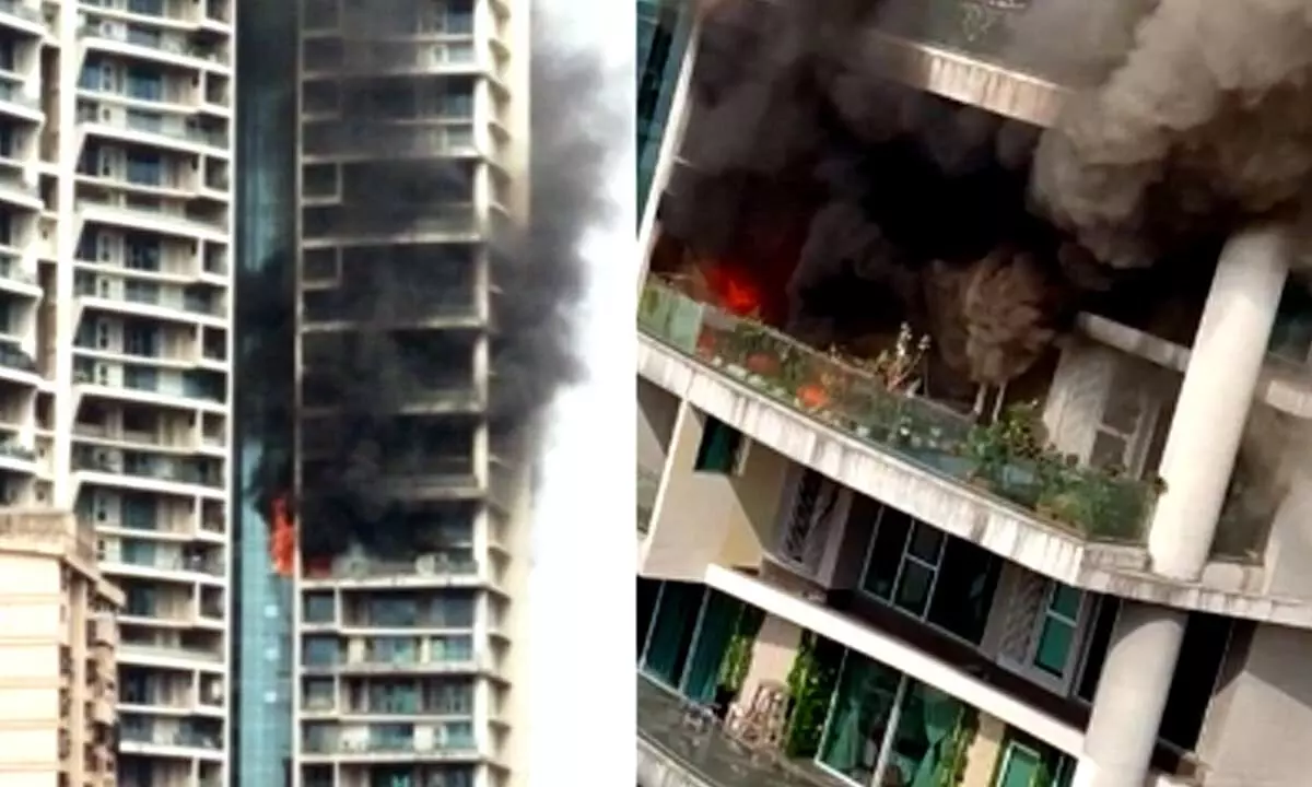 Fire engulfs skyscraper in Mumbais Parel, two firemen and woman injured