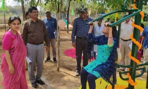 Forest Special CS Santi Kumari inspects Pala Pitta Cycling Park works