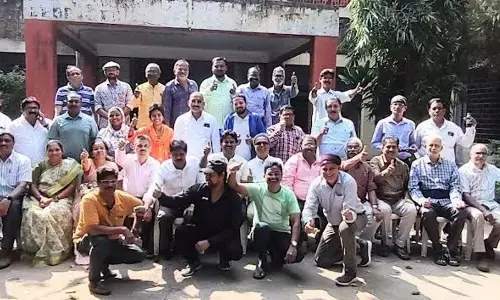 Representatives of the apex committee at Hindustan Shipyard Junior College in Visakhapatnam on Sunday