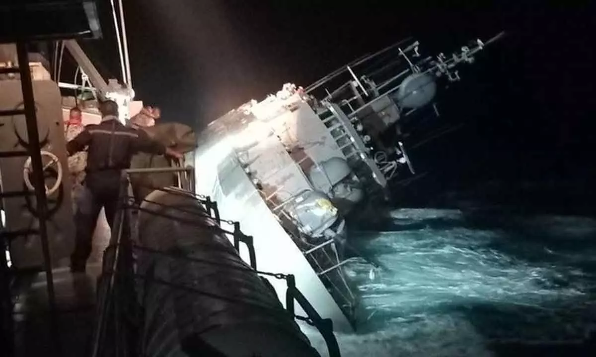 Thai Navy ship capsizes, over 100 sailors stranded