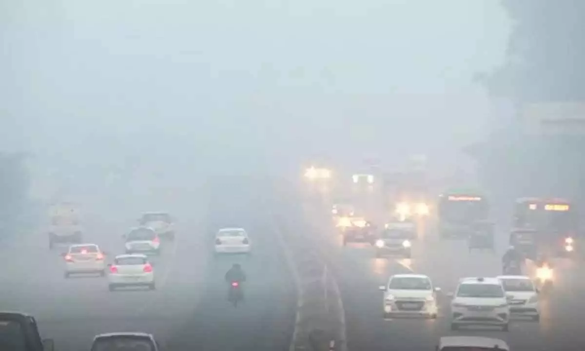 Dense fog envelopes Delhi, reduces visibility