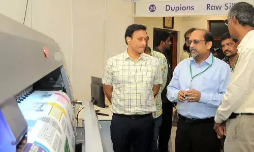 Special Chief Secretary (Environment & Forest)  Neerabh Kumar Prasad inaugurating an expo on ‘Alternatives to Plastic Flexies’ at Sri Sheshasai Kalyana Vedika in Vijayawada on  Wednesday