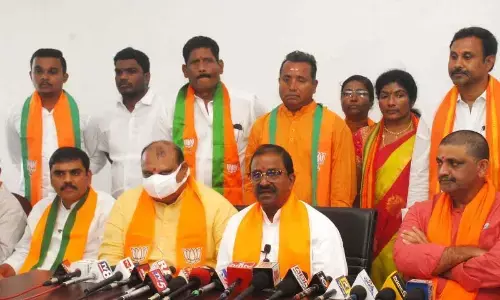 BJP state president Somu Veerraju briefing the party activists in Visakhapatnam on Tuesday