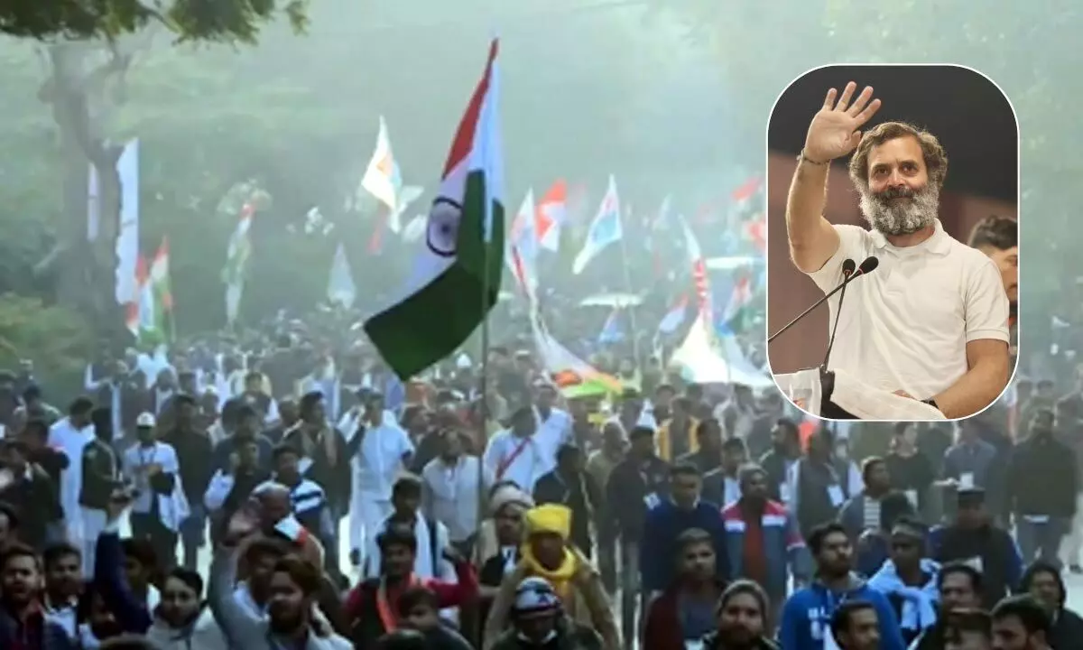 Rahul Gandhi attacks BJP, RSS as BJY enters Delhi