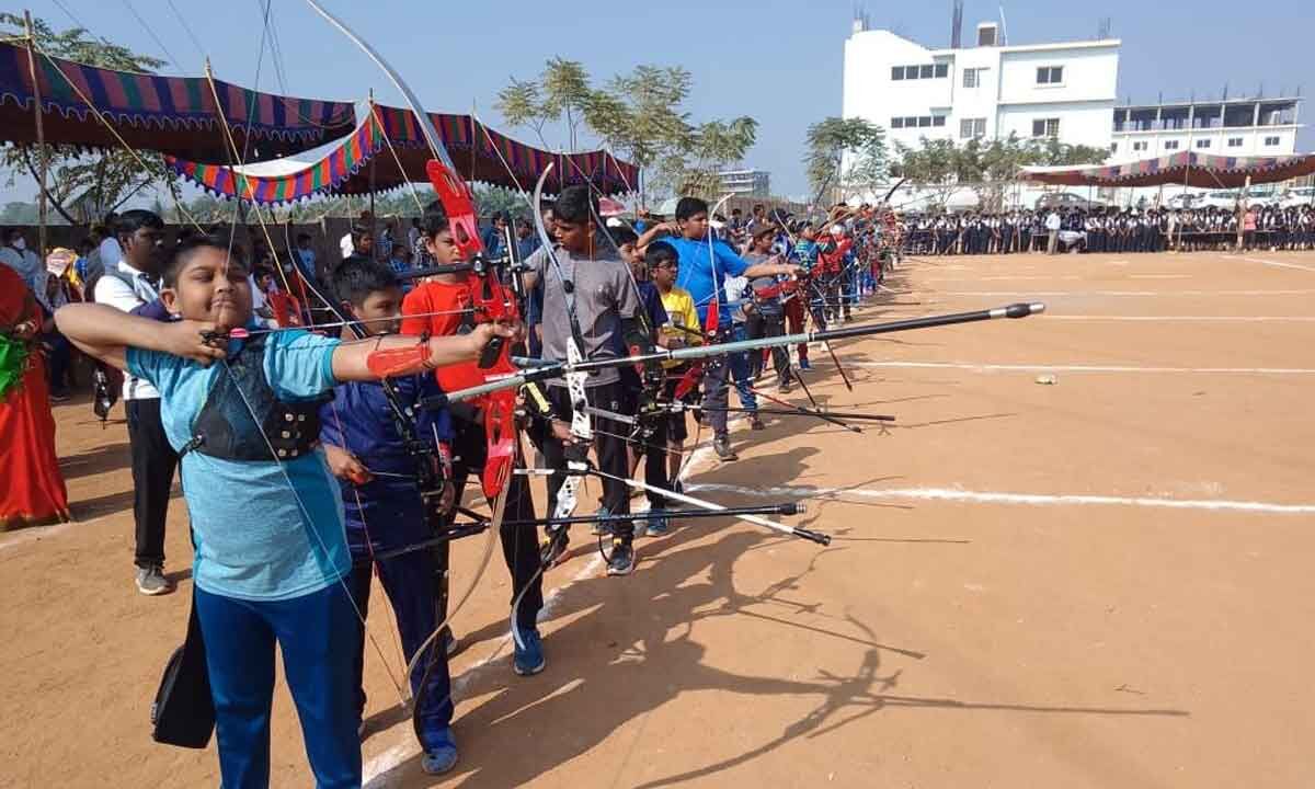 Peddapalli Statelevel archery competition held at Alphores eTechno