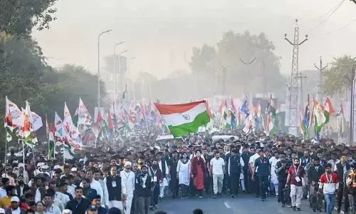 Blind students group joins Bharat Jodo Yata, raise voice against unemployment, inflation, hate