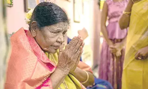 File photo of Audimulapu Theresamma, mother of MAUD Minister A Suresh