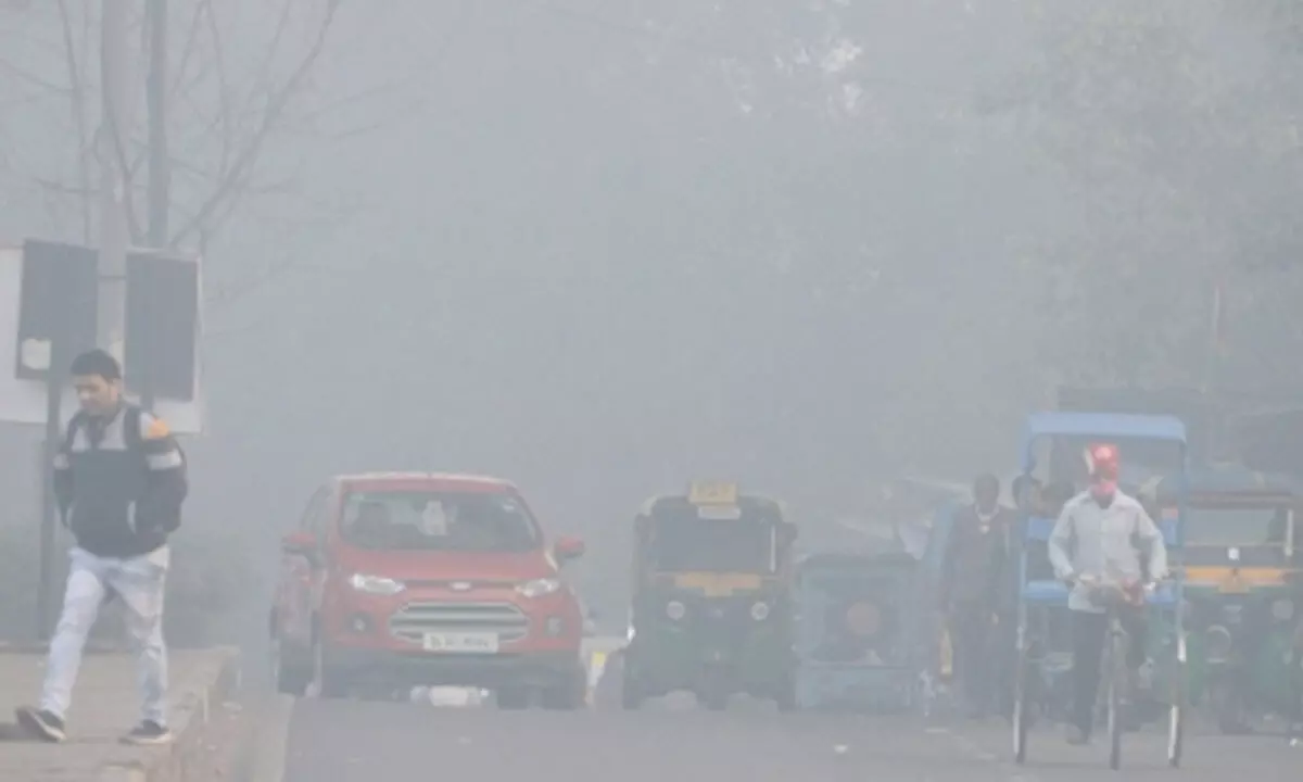 Cold wave grips Delhi, fog affects visibility slows traffic