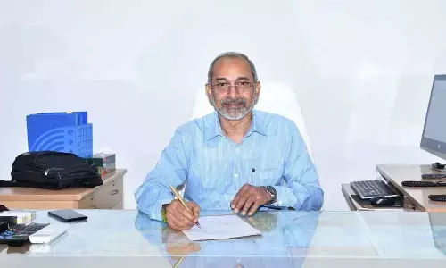 P Uday Kumar Reddy taking charge as the Additional General Manager of South Central Railway in Vijayawada on Monday