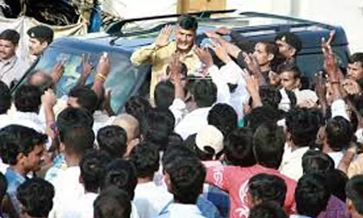 Tension prevails in Kuppam ahead of Chandrababus visit as police stop vehicles