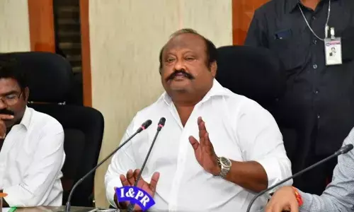 Minister G Kamalakar speaking at a district level Irrigation Advisory Board meeting in Karimnagar on Wednesday