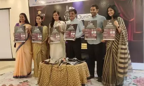 Directors of the fest along with invitees at the poster launch of the ‘Vizag Junior Theatre Fest’ in Visakhapatnam on Wednesday