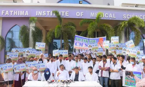 Joint Collector CM Saikanth Varma addressing the officials on second phase of Manabadi Nadu-Nedu in Kadapa on Friday