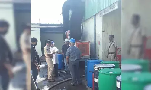 Police at Mylan Labs