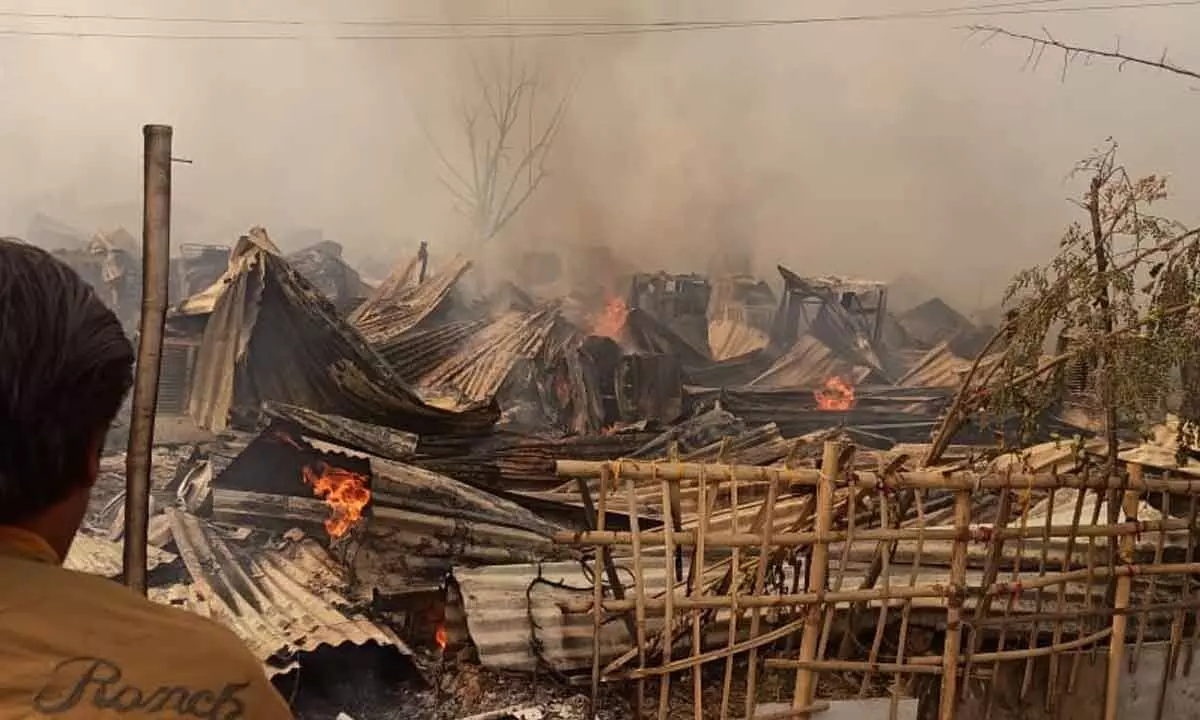Over 100 shanties gutted in massive Gurugram fire