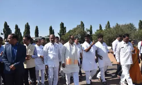 BJP state president Bandi Sanjay and OBC Morcha national president K Laxman visit Secunderabad Railway Station to oversee the arrangements for inauguration of renovation works by PM Narendra Modi on January 19.          Photo: Adula Krishna