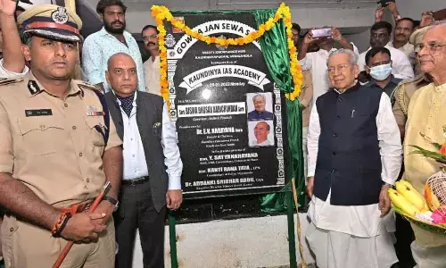 Governor Biswabhusan Harichandan inaugurating Kaundinya IAS Academyat Kaundinyapuram village on Monday