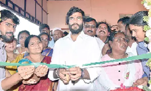 SAAP Chairman Byreddy Siddharth Reddy inaugurating swimming pool in Machilipatnam on Monday